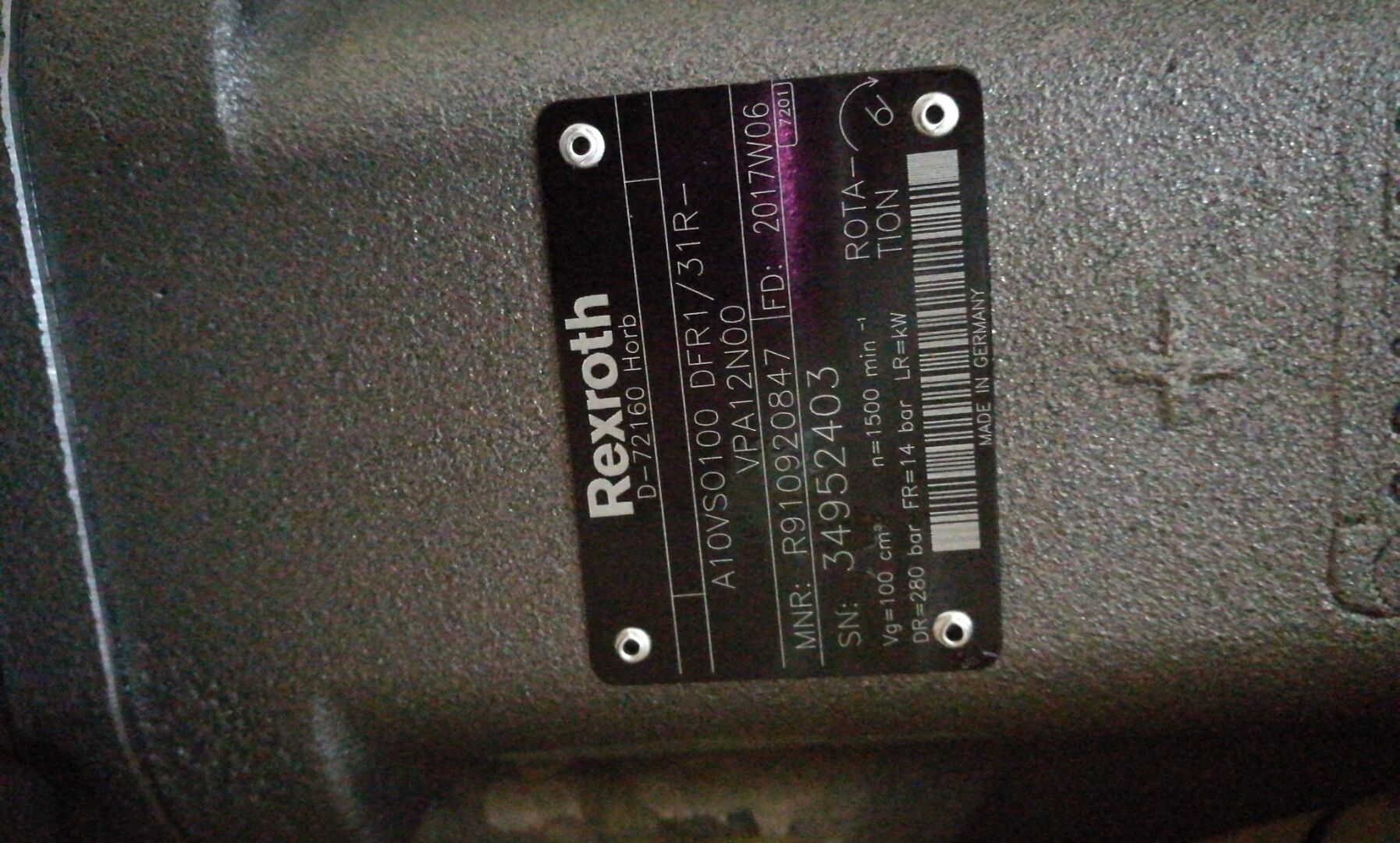 R910920847 A10VSO100DFR1/31R-VPA12N0؃r