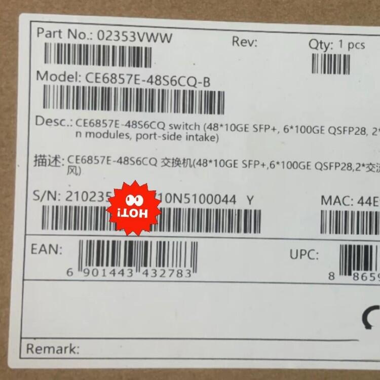 CE6857E-48S6CQ QC48*10GE SFP 6*100GE QSFP28